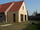 Extension d'habitation à Laventie : ossature bois, isolant laine de bois, bardage en bois Mélèze